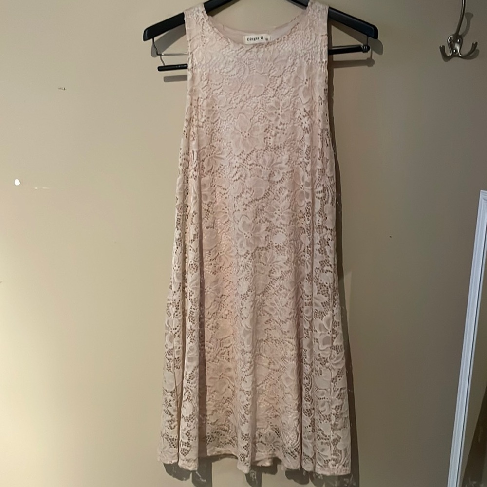 Off- White Lace Mini Dress